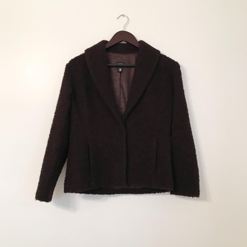Brown Eileen Fisher Wool Teddy Jacket